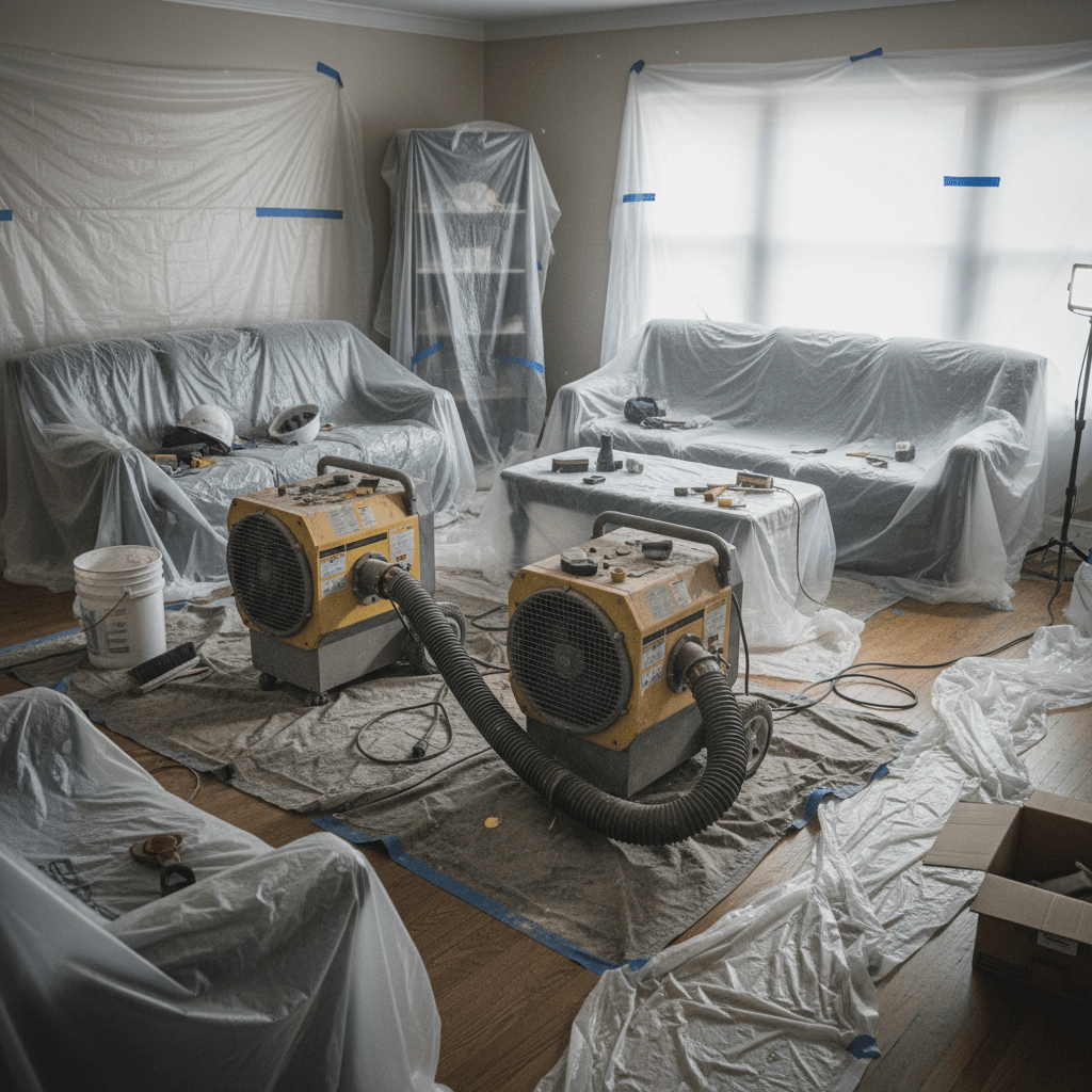 Bautrockner Installation nach Wasserschaden